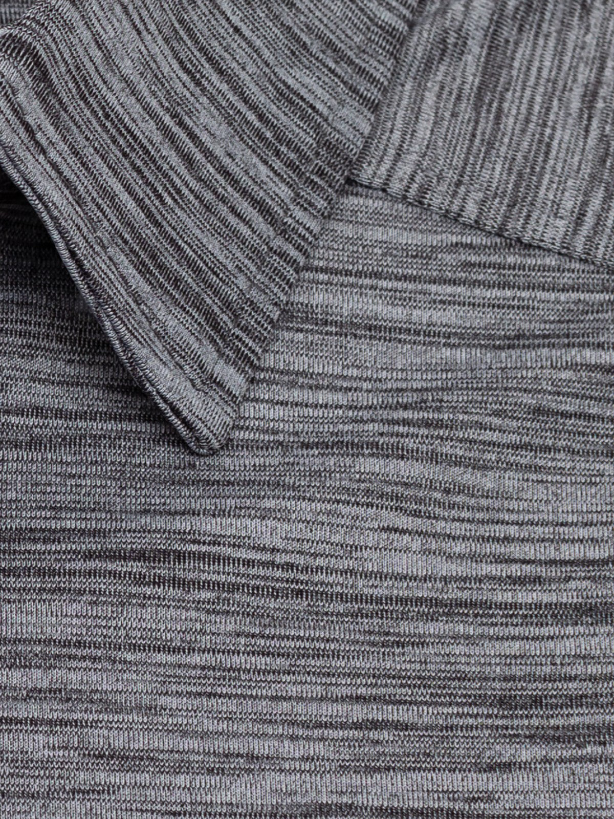 Byron Nelson grey heathered performance polo shirt with raglan sleeves, made from polyester and spandex blend.