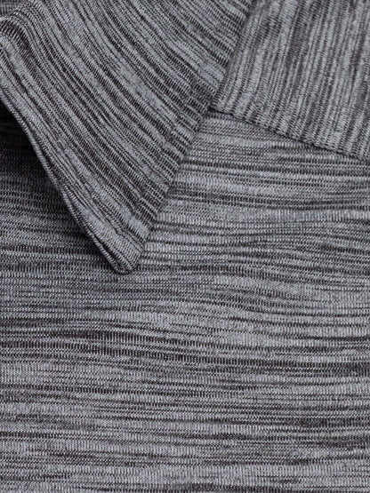 Byron Nelson grey heathered performance polo shirt with raglan sleeves, made from polyester and spandex blend.