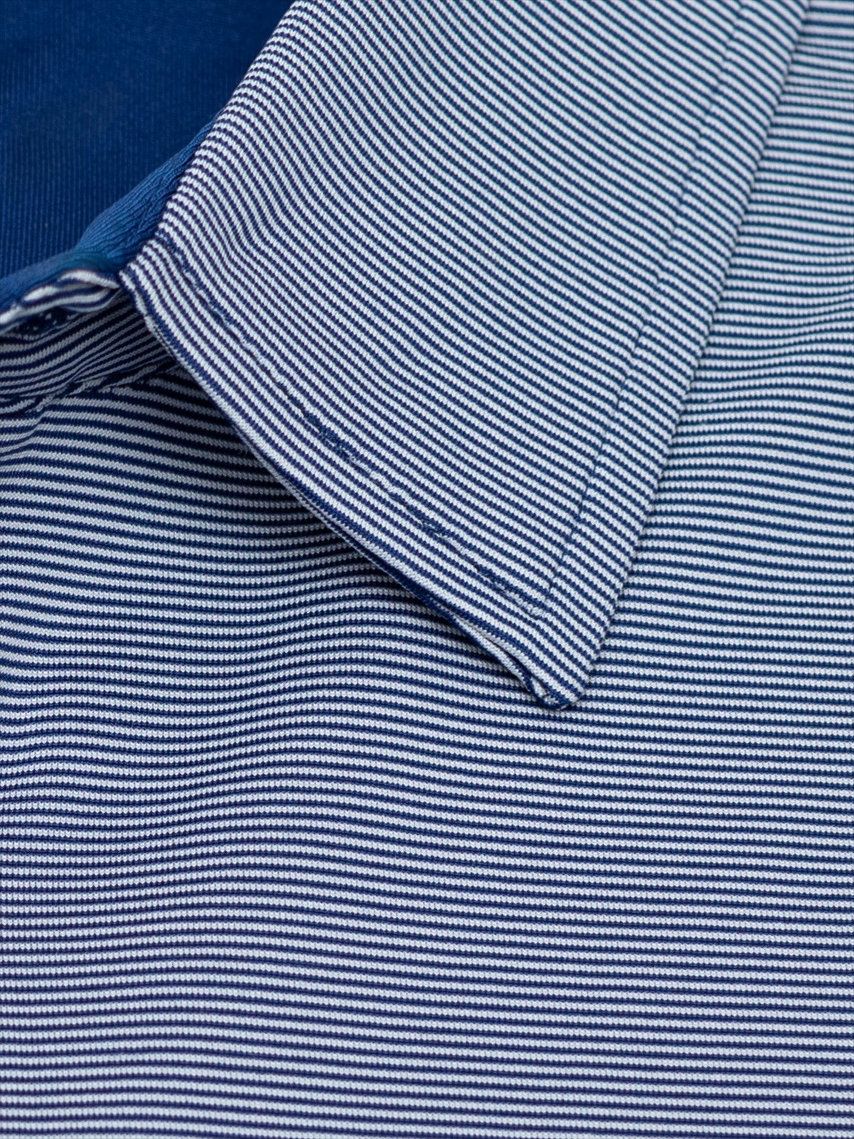 Byron Nelson Tampa Polo shirt in navy and white stripes, made from a breathable polyester-spandex blend.